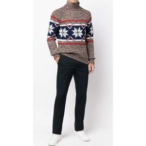 $670 Etro virgin wool fair-isle roll-neck medium Men's